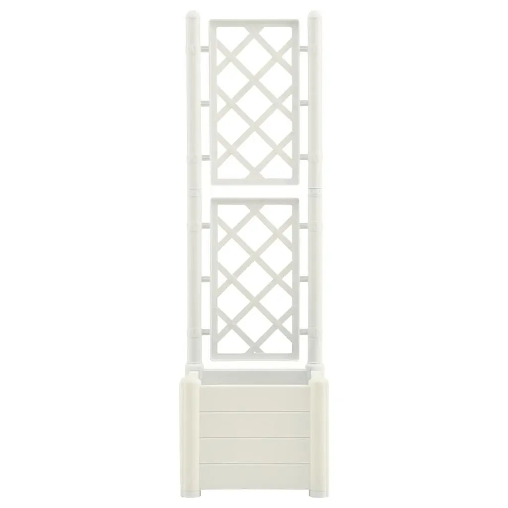 Garden Planter Trellis Outdoor Raised Flower Box 30L White