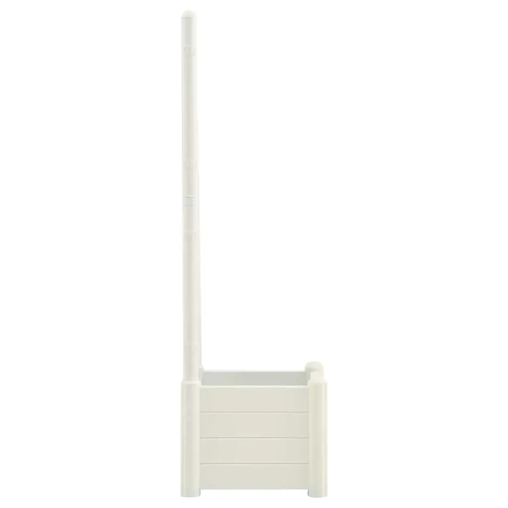 Garden Planter Trellis Outdoor Raised Flower Box 30L White