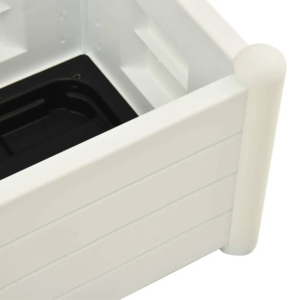 Garden Planter Trellis Outdoor Raised Flower Box 30L White