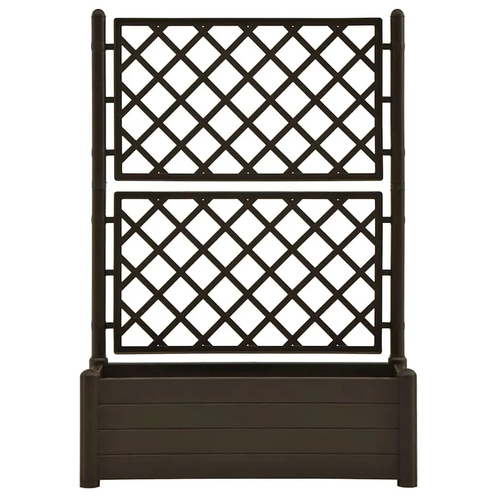Garden Planter Raised Bed Flower Box with Trellis for Outdoor Climbing Plants Anthracite 100 x 43 x 142 cm