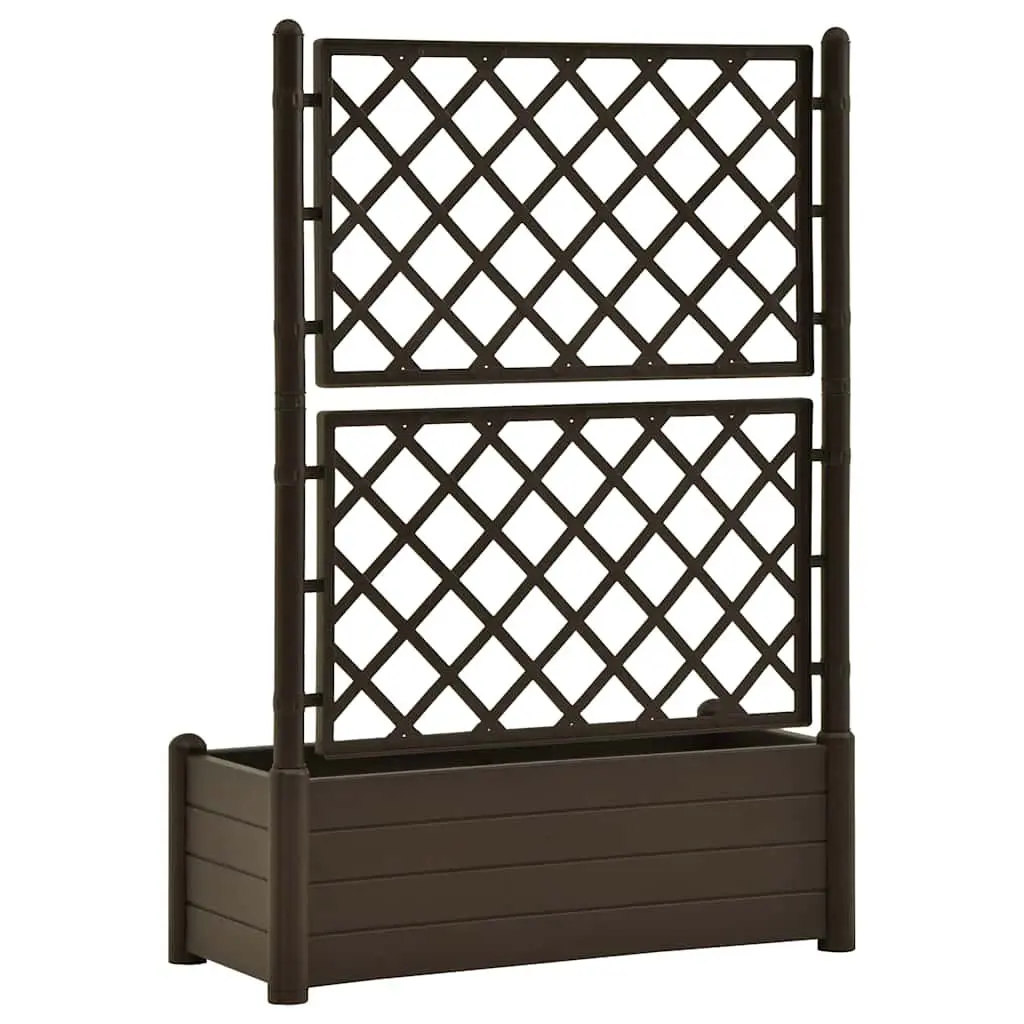 Garden Planter Raised Bed Flower Box with Trellis for Outdoor Climbing Plants Anthracite 100 x 43 x 142 cm