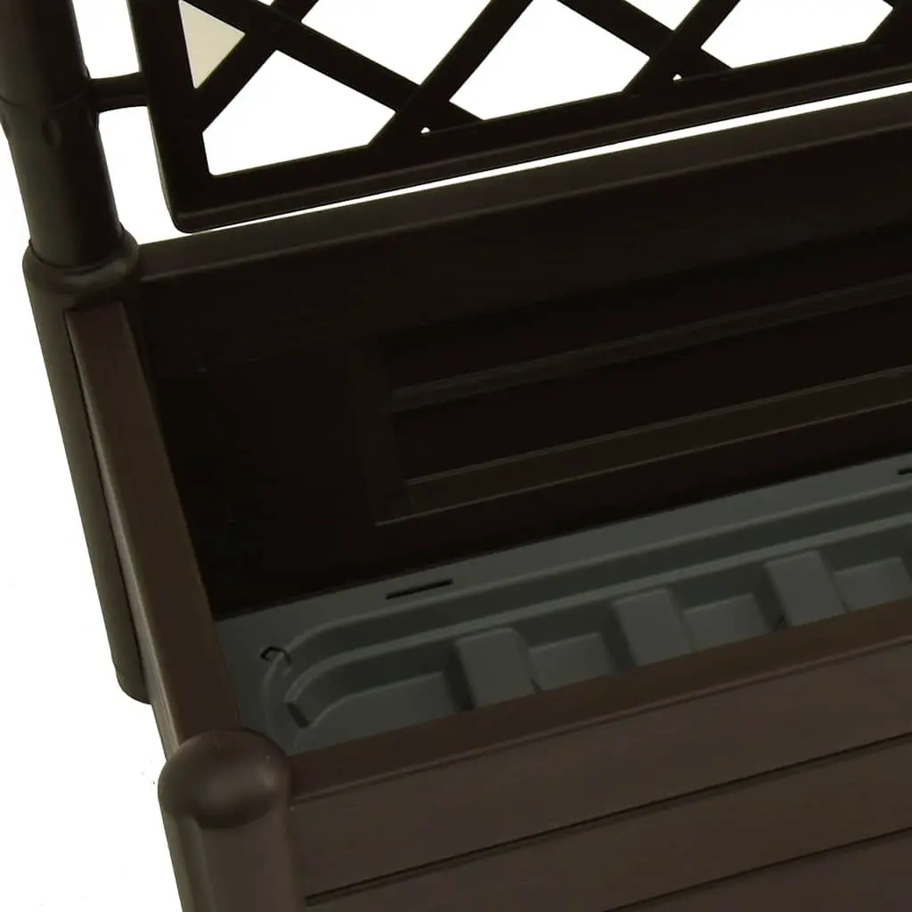 Garden Planter Raised Bed Flower Box with Trellis for Outdoor Climbing Plants Anthracite 100 x 43 x 142 cm