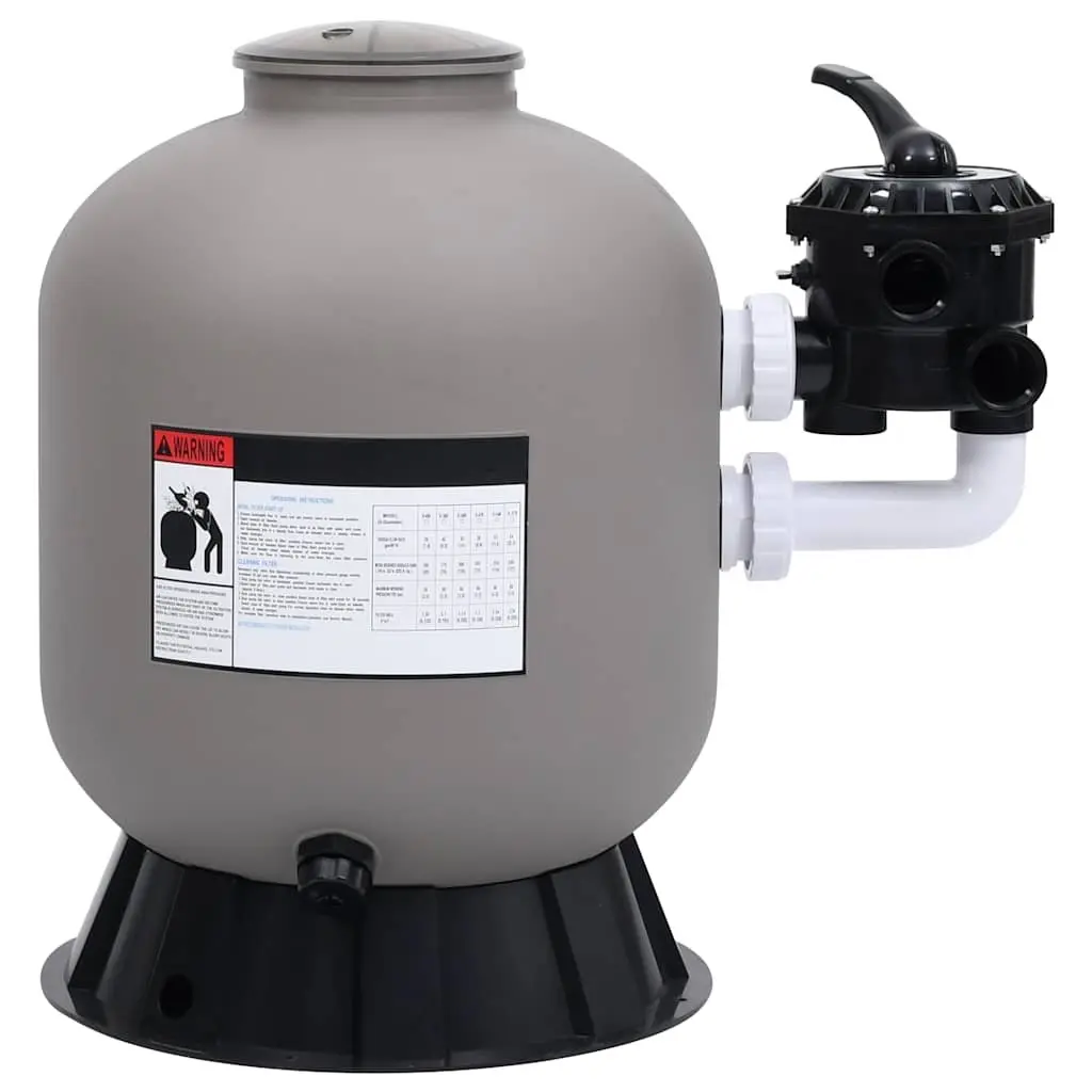 Pool Sand Filter Water Purification System Side Mount 6-Way Valve Grey