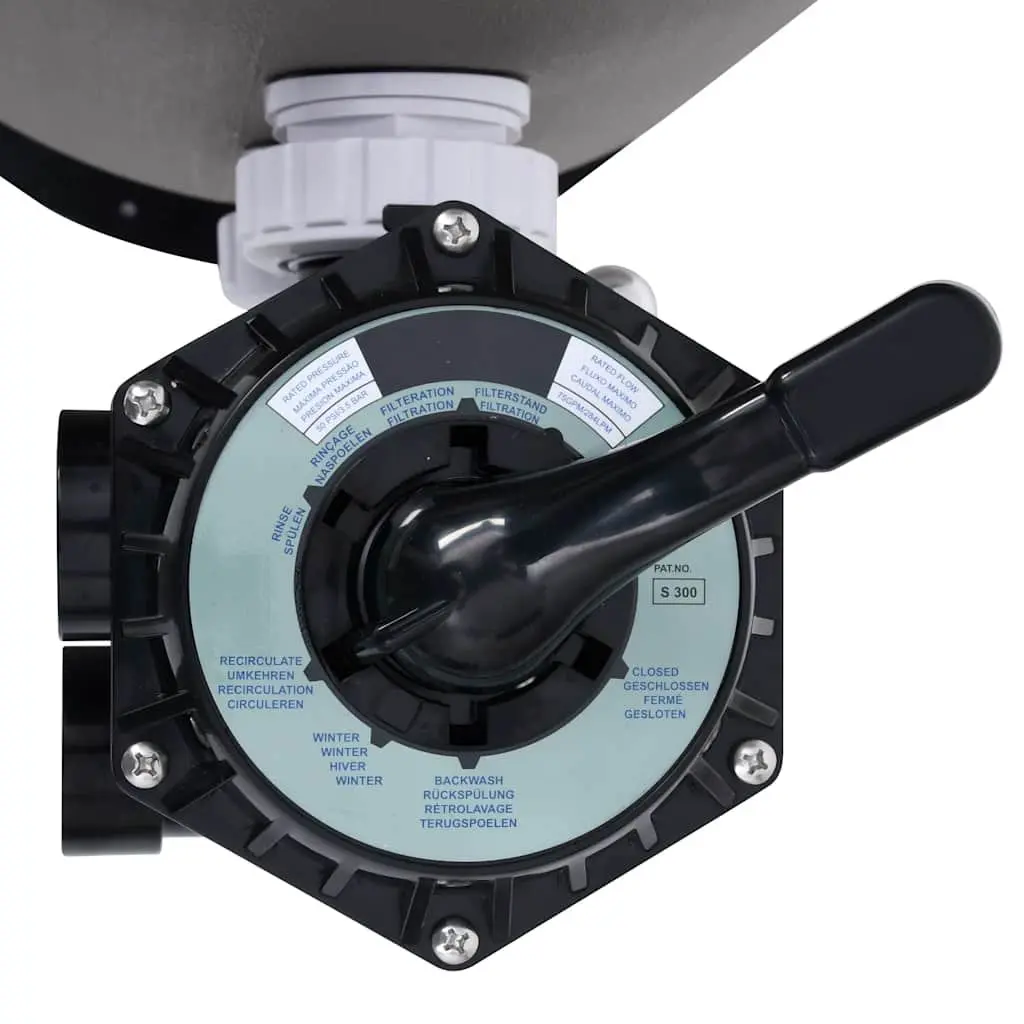 Pool Sand Filter Water Purification System Side Mount 6-Way Valve Grey