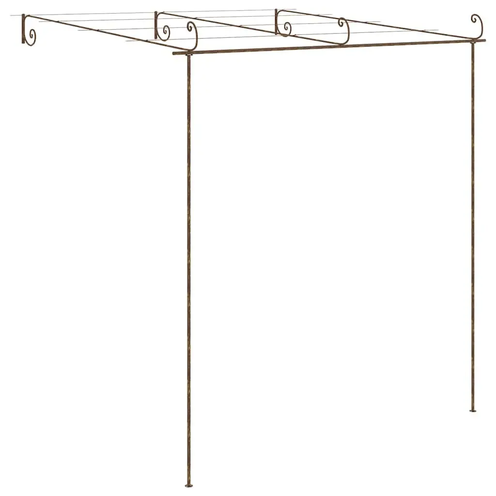 Garden Pergola Lean-to Wrought Iron Frame 3x3x2.5m Brown