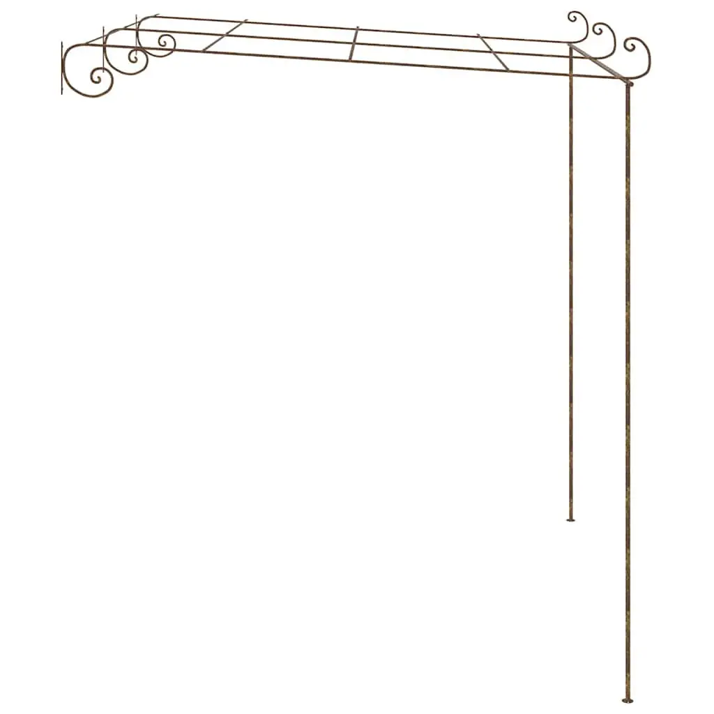 Garden Pergola Lean-to Wrought Iron Frame 3x3x2.5m Brown