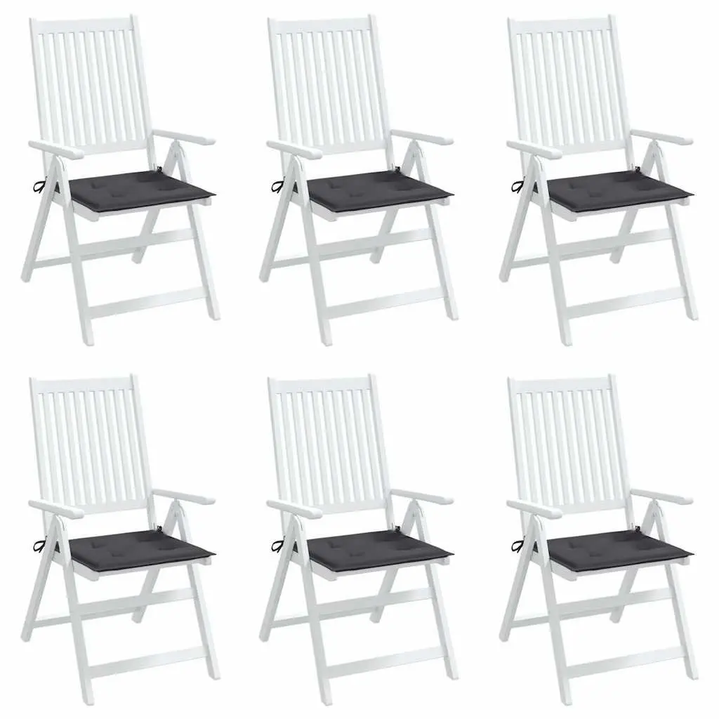 Outdoor Chair Cushions 6 Piece Set Anthracite 50 x 50 x 4 cm Oxford Fabric Foam Fibre Filling