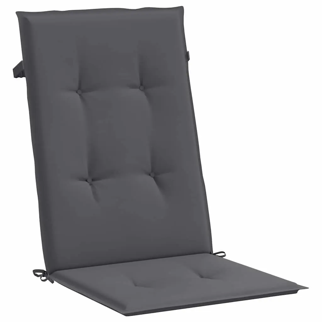 Highback Chair Cushions 6 Piece Outdoor Garden Patio Seat Pad 120x50x3 cm Anthracite