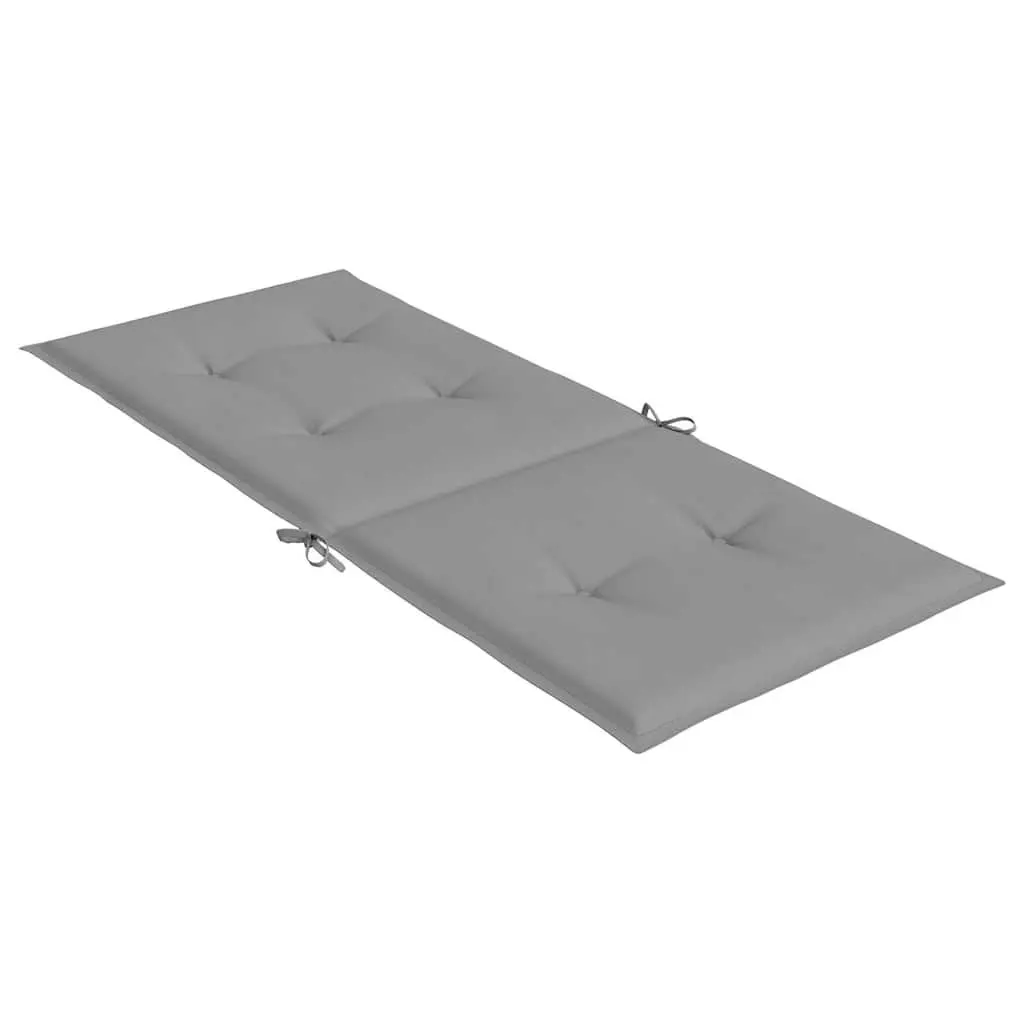 Highback Chair Cushions 6 Piece Outdoor Patio Seat Pad 120x50x3 cm Grey