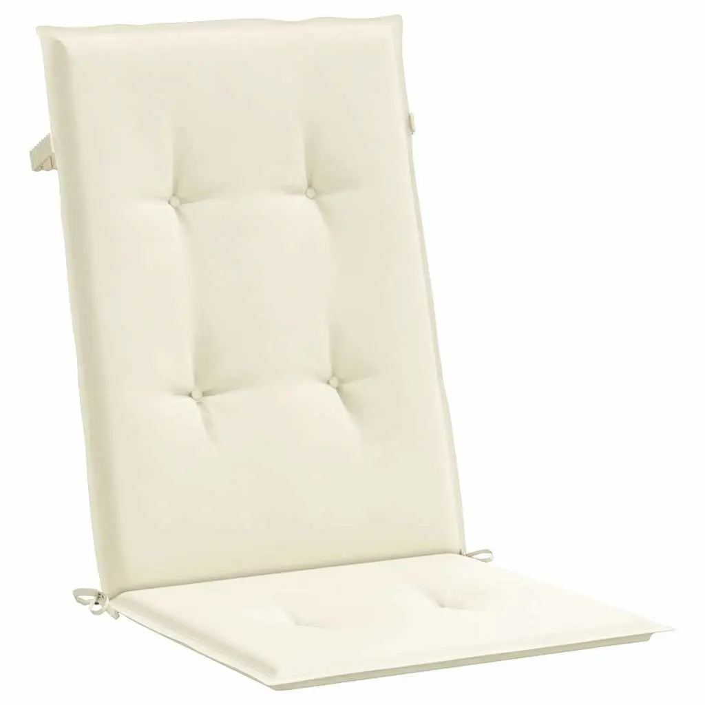 Highback Chair Cushions Cream 120x50x3 cm 6 Piece Set Outdoor Garden Patio Seat Pad Cushion
