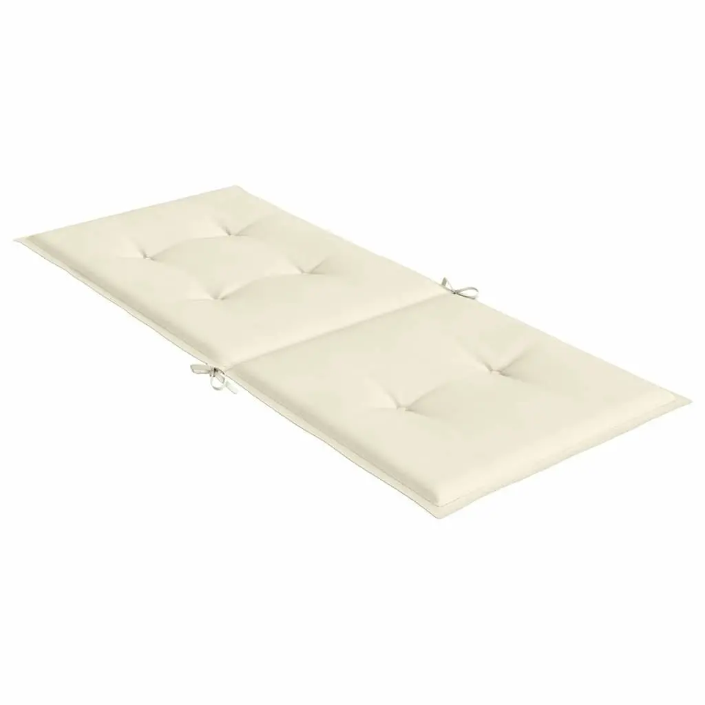 Highback Chair Cushions Cream 120x50x3 cm 6 Piece Set Outdoor Garden Patio Seat Pad Cushion