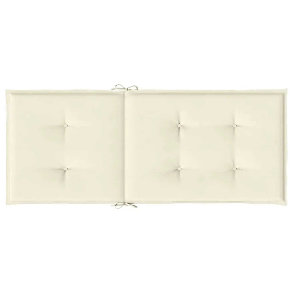 Highback Chair Cushions Cream 120x50x3 cm 6 Piece Set Outdoor Garden Patio Seat Pad Cushion