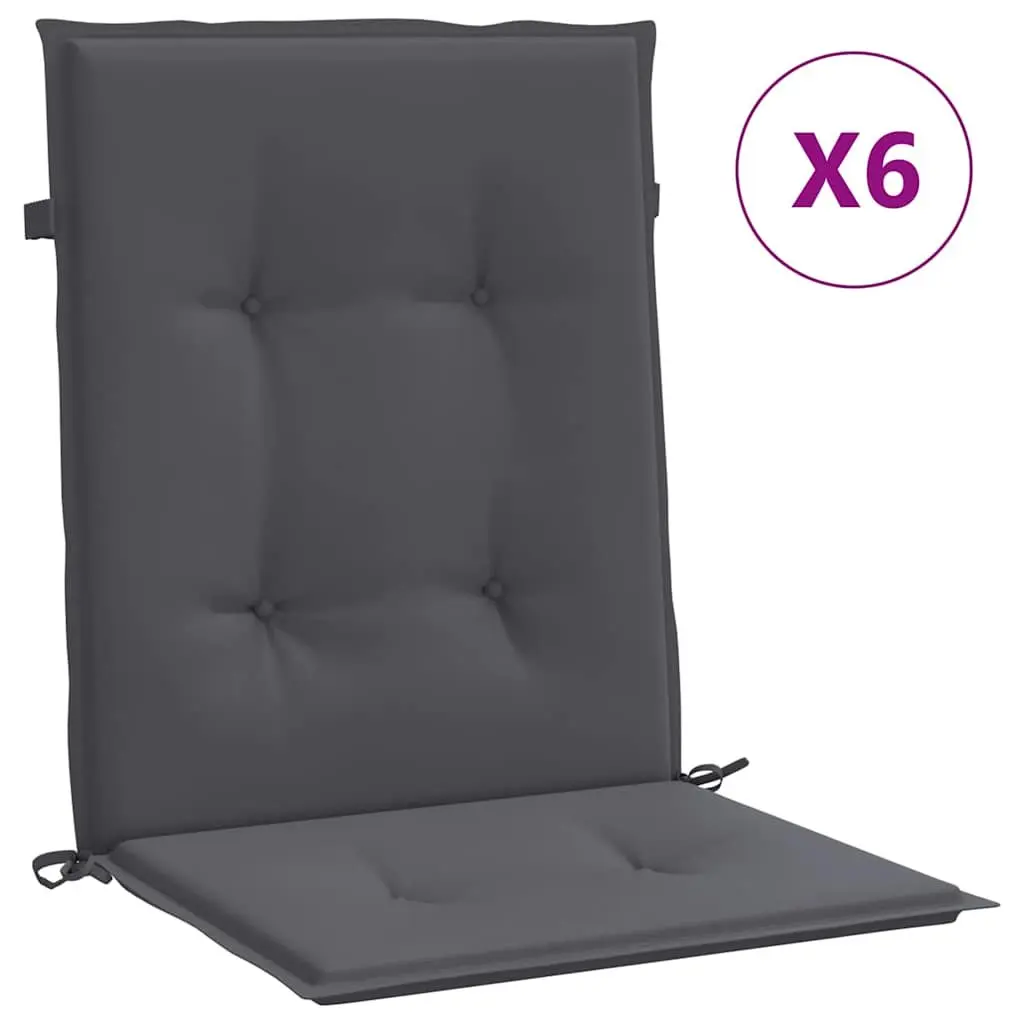 Garden Chair Cushions Lowback Outdoor Patio Seat Pads 100x50x3cm Anthracite