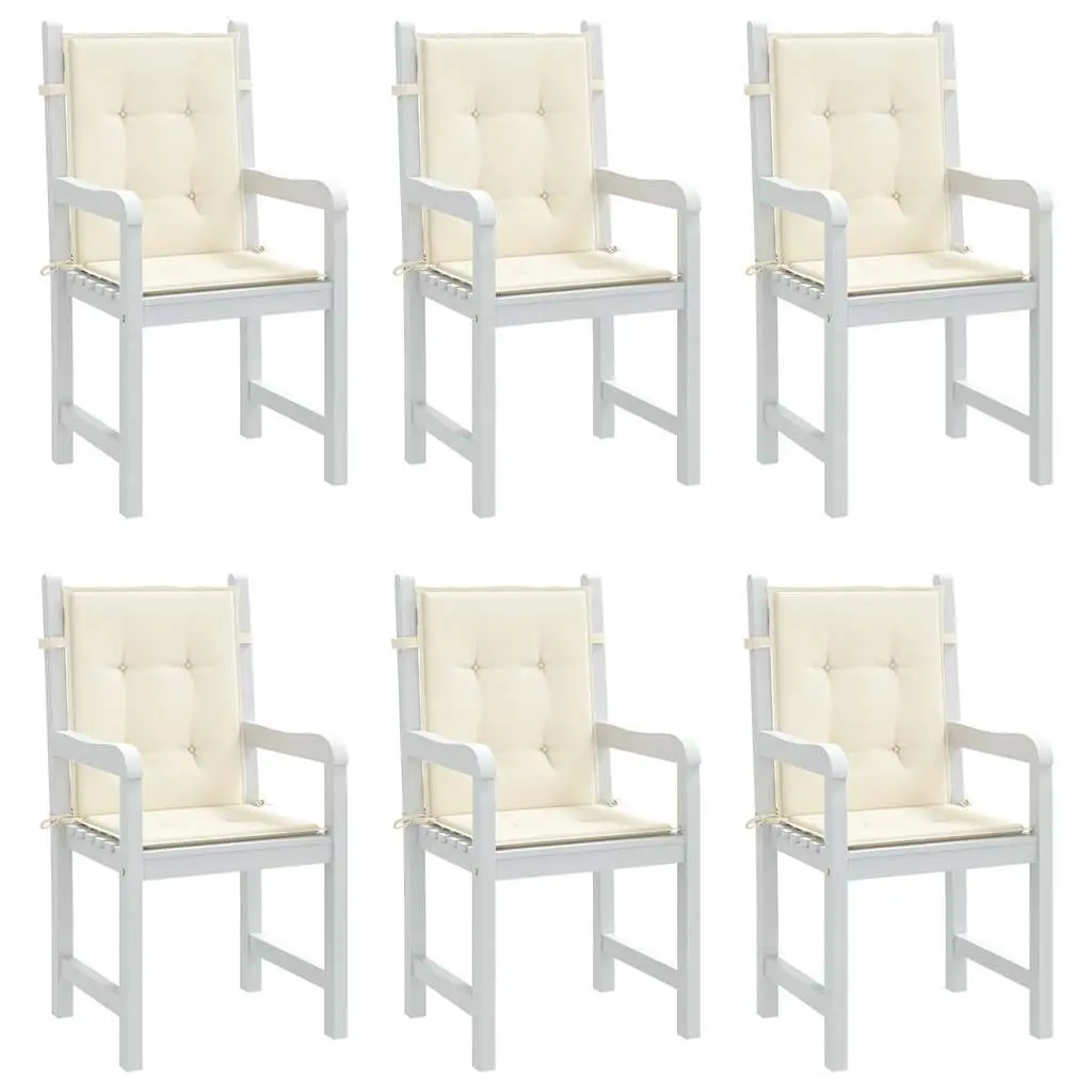 Lowback Chair Cushions 6 Piece Outdoor Garden Patio Furniture Seat Pads Cream