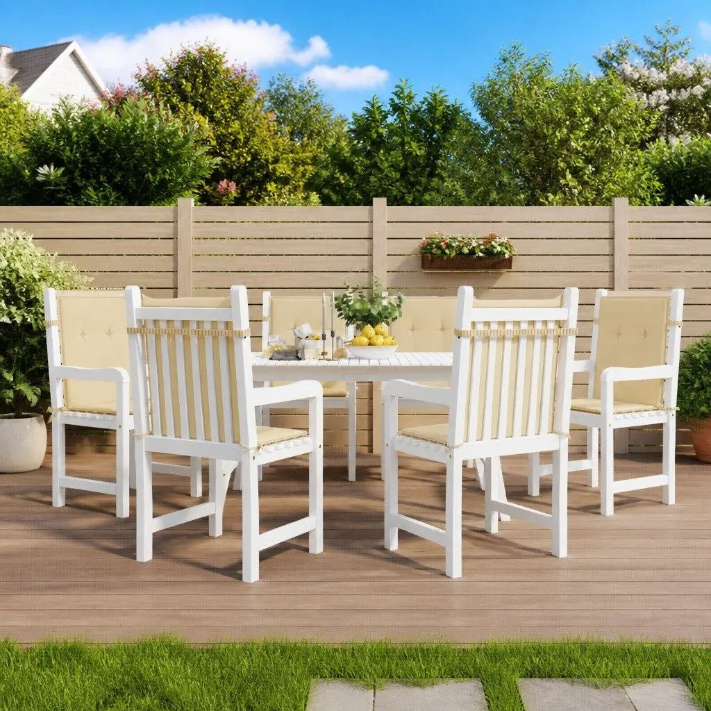 Lowback Chair Cushions 6 Piece Outdoor Patio Furniture Seat Pads Beige
