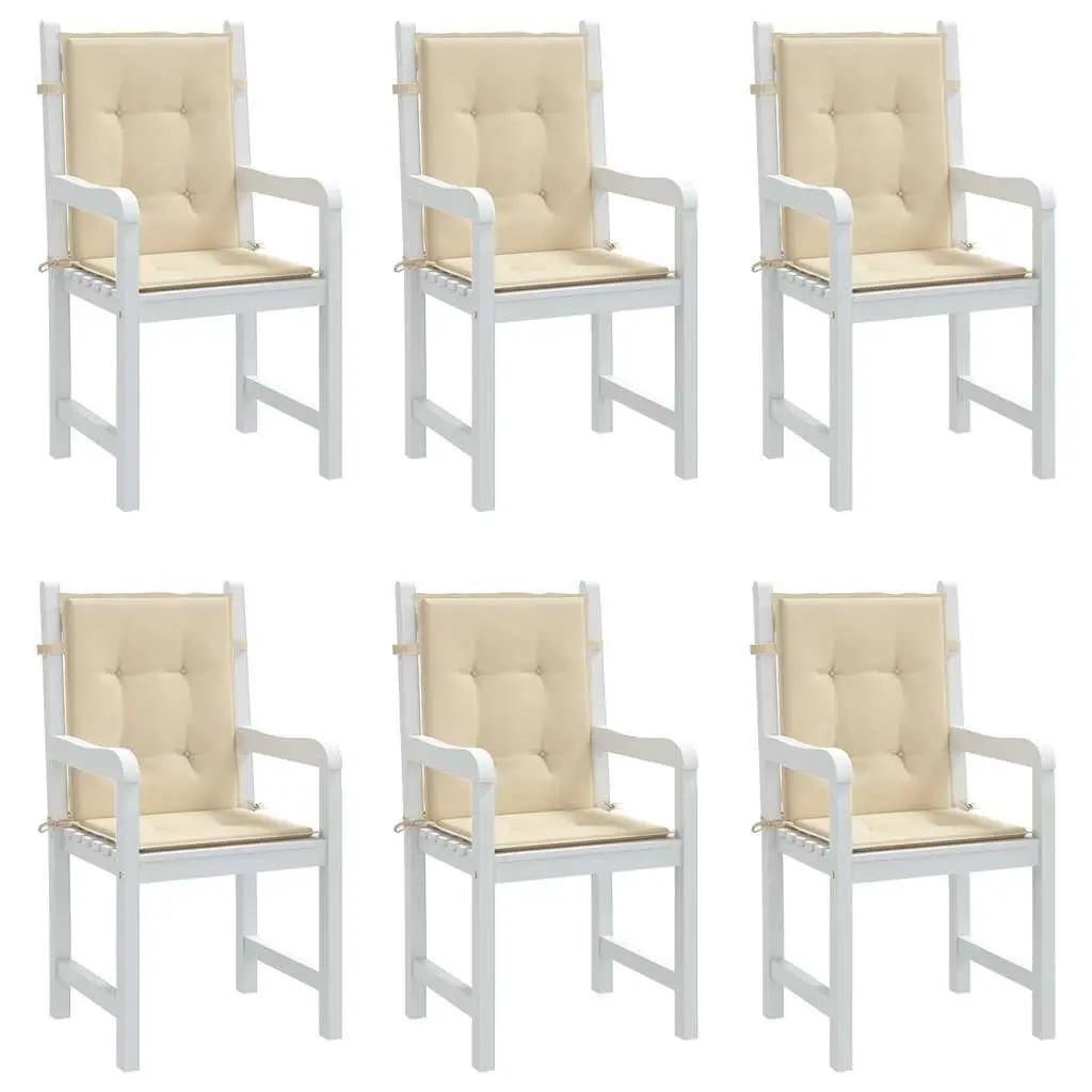 Lowback Chair Cushions 6 Piece Outdoor Patio Furniture Seat Pads Beige