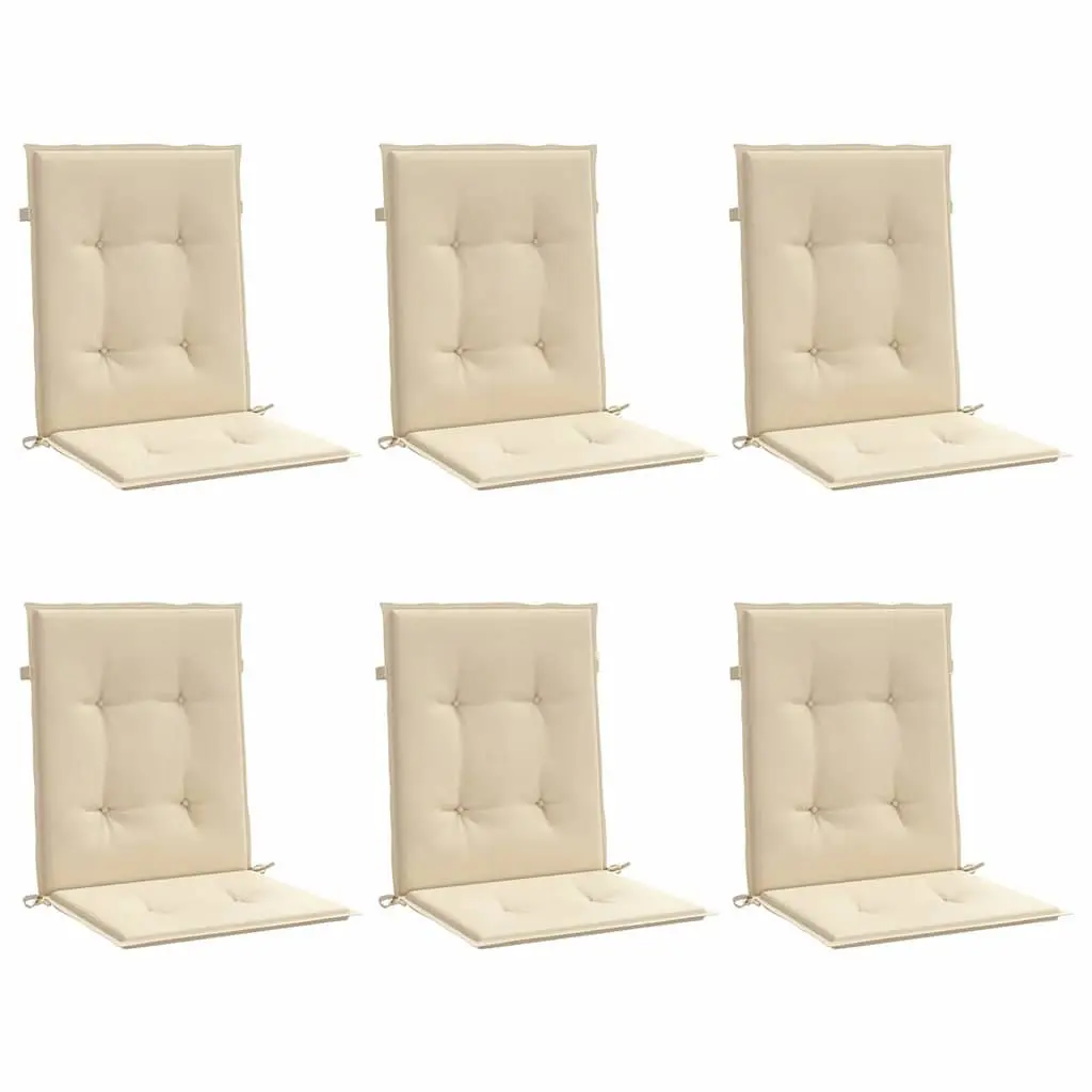 Lowback Chair Cushions 6 Piece Outdoor Patio Furniture Seat Pads Beige