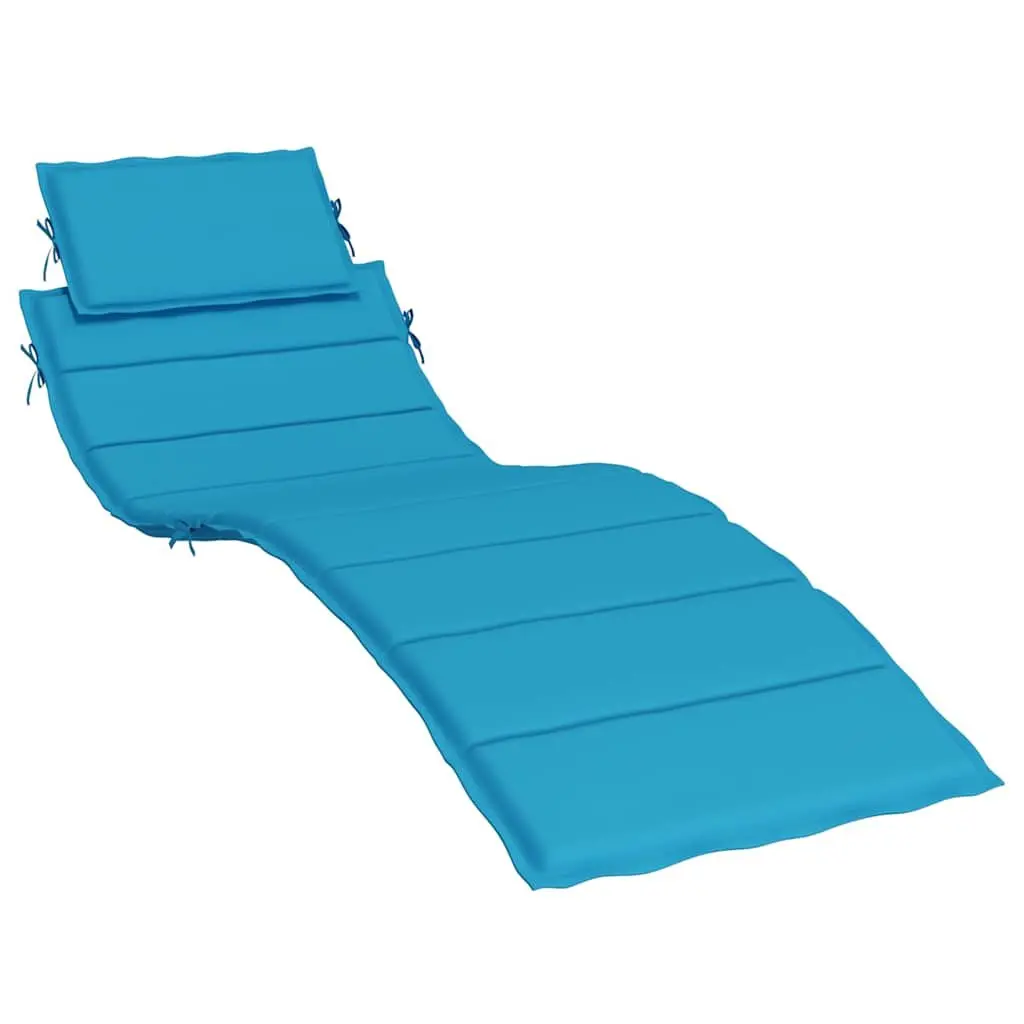 Sun Lounger Cushion Pad Outdoor Garden Patio Chair Seat Blue 186x58x4cm