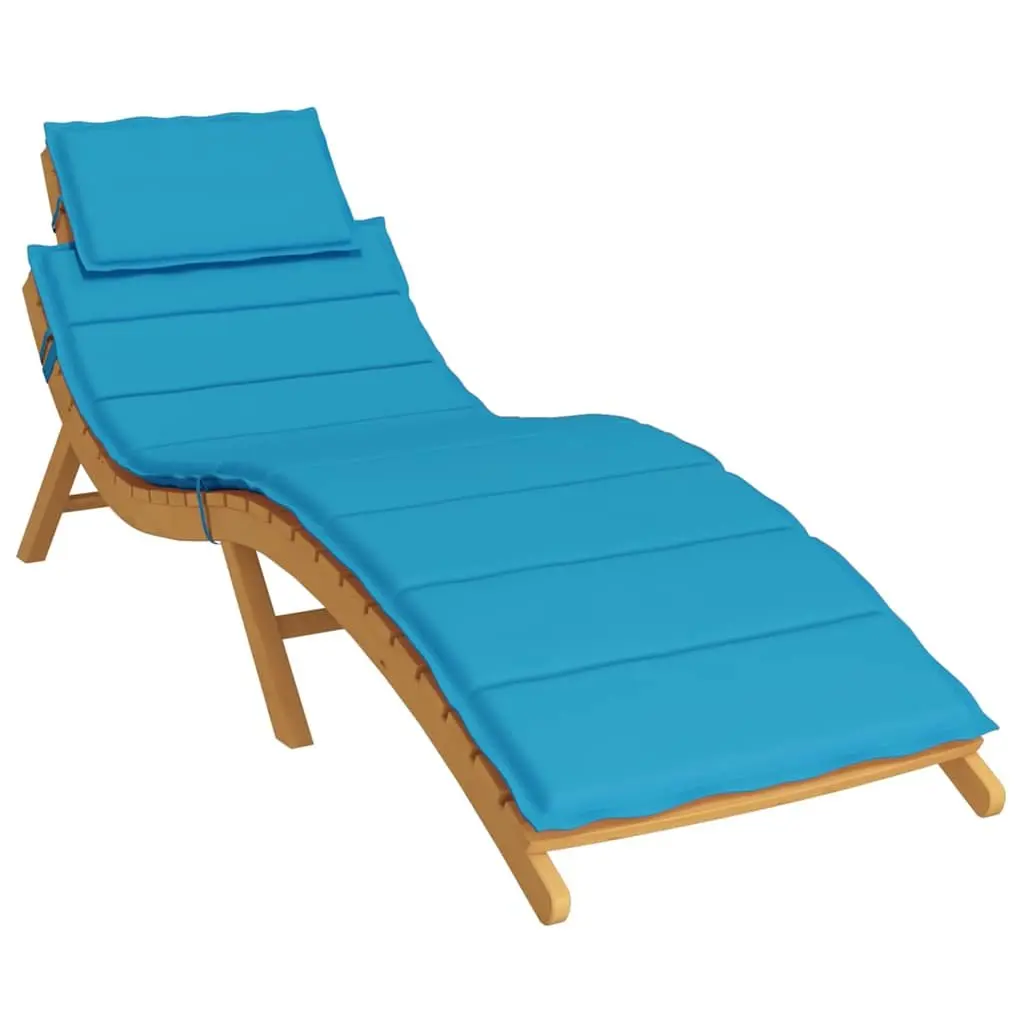 Sun Lounger Cushion Pad Outdoor Garden Patio Chair Seat Blue 186x58x4cm