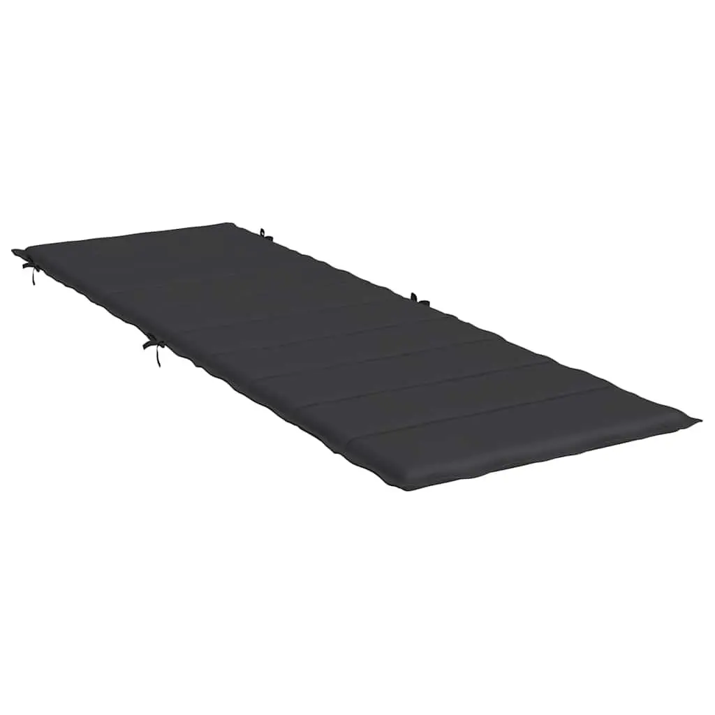 Sun Lounger Cushion Outdoor Chair Pad 186 x 58 x 4 cm Black Oxford Fabric