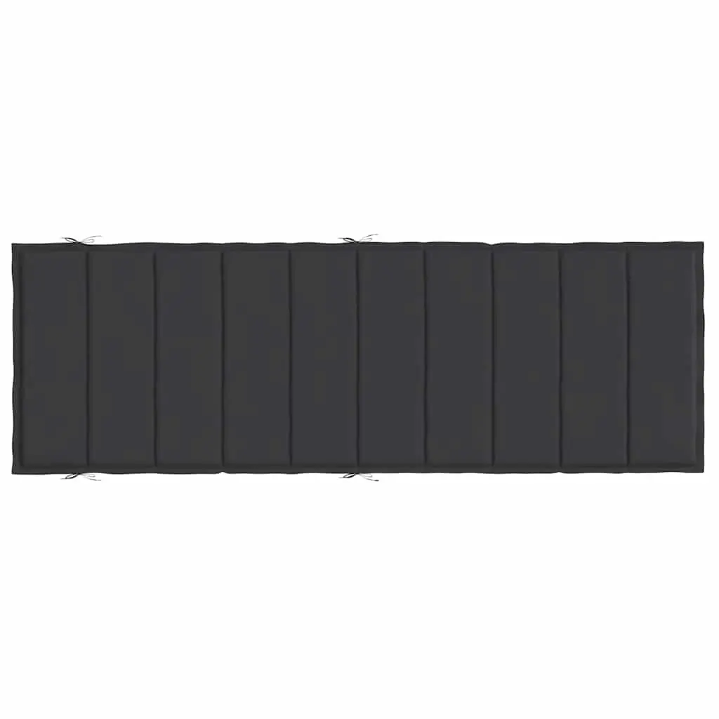 Sun Lounger Cushion Outdoor Chair Pad 186 x 58 x 4 cm Black Oxford Fabric