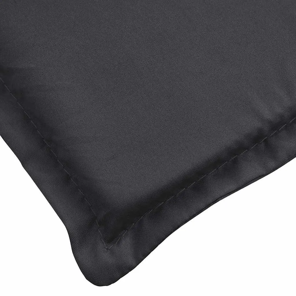 Sun Lounger Cushion Outdoor Chair Pad 186 x 58 x 4 cm Black Oxford Fabric