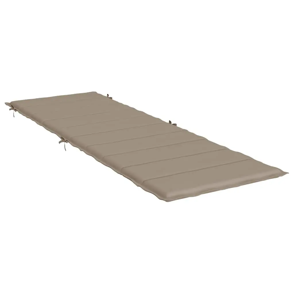 Sun Lounger Cushion Outdoor Garden Patio Chair Pad 186 x 58 x 4 cm Taupe Waterproof Oxford