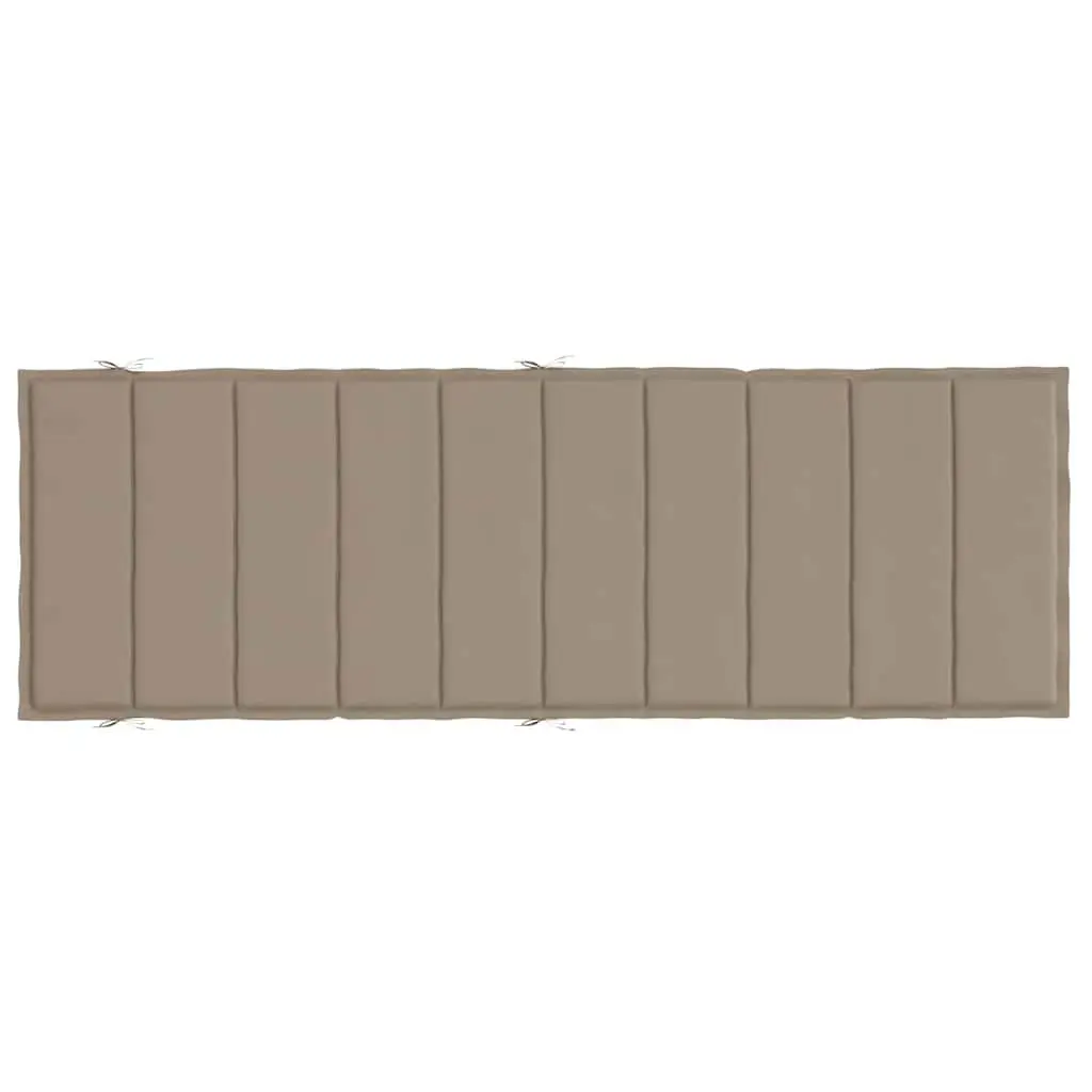 Sun Lounger Cushion Outdoor Garden Patio Chair Pad 186 x 58 x 4 cm Taupe Waterproof Oxford