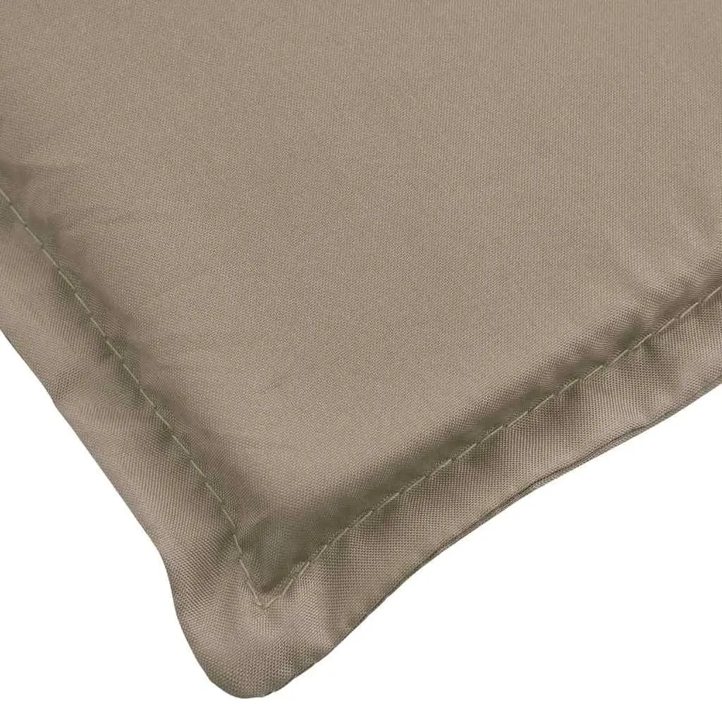 Sun Lounger Cushion Outdoor Garden Patio Chair Pad 186 x 58 x 4 cm Taupe Waterproof Oxford