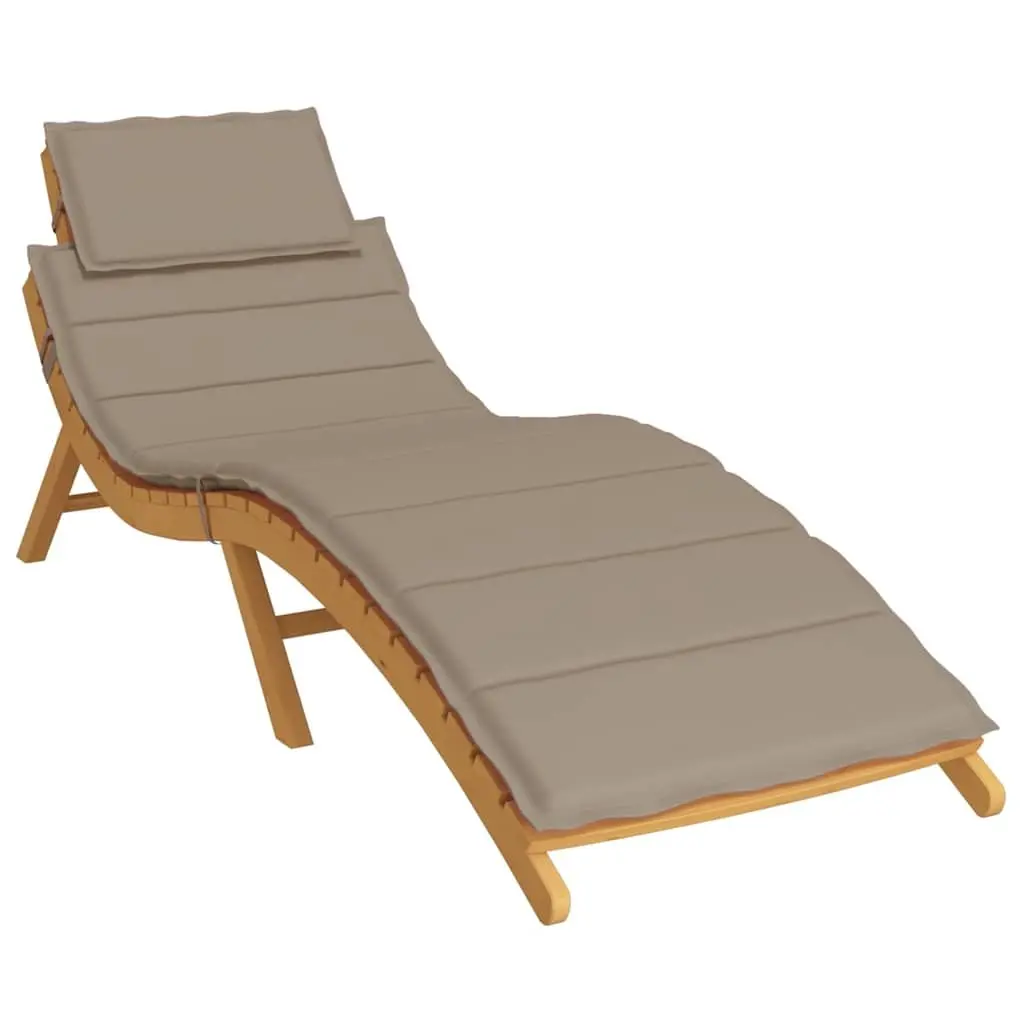 Sun Lounger Cushion Outdoor Garden Patio Chair Pad 186 x 58 x 4 cm Taupe Waterproof Oxford