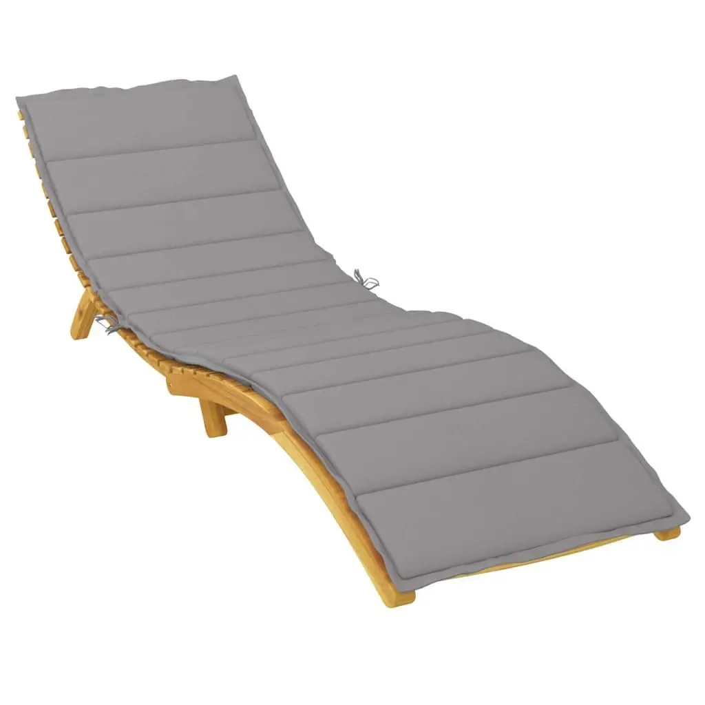 Sun Lounger Cushion Outdoor Garden Patio Chair Pad 200x50cm Grey Water Resistant