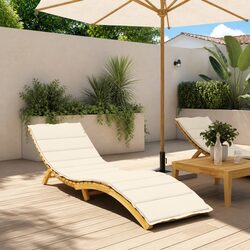 Reliable Cream Outdoor Lounger Cushion with Soft Filling
