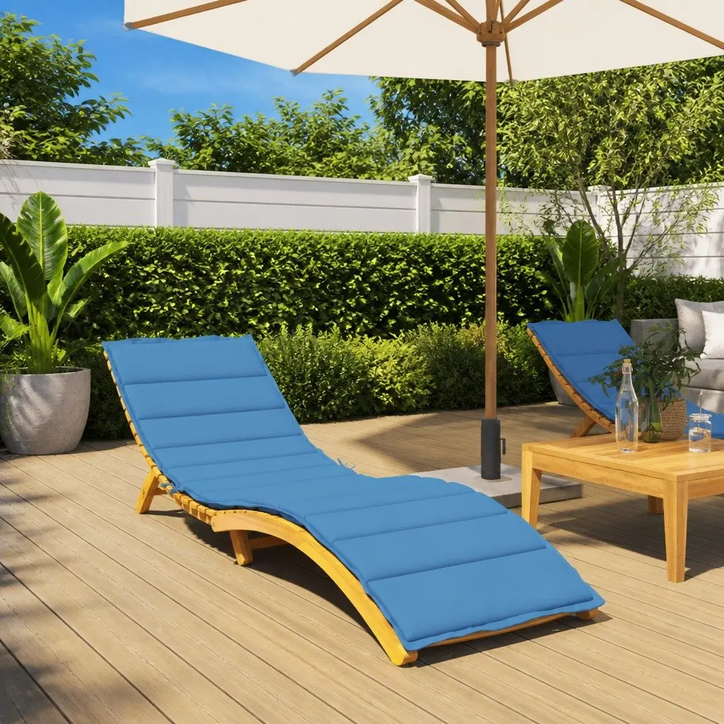 Sun Lounger Cushion Outdoor Garden Patio Chair Seat Pad 200x50x3cm Blue