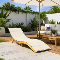 Comfortable Cream Sun Lounger Cushion for Relaxation
