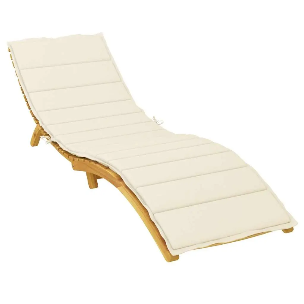 Sun Lounger Cushion Outdoor Garden Patio Chair Pad 200x60x3cm Cream