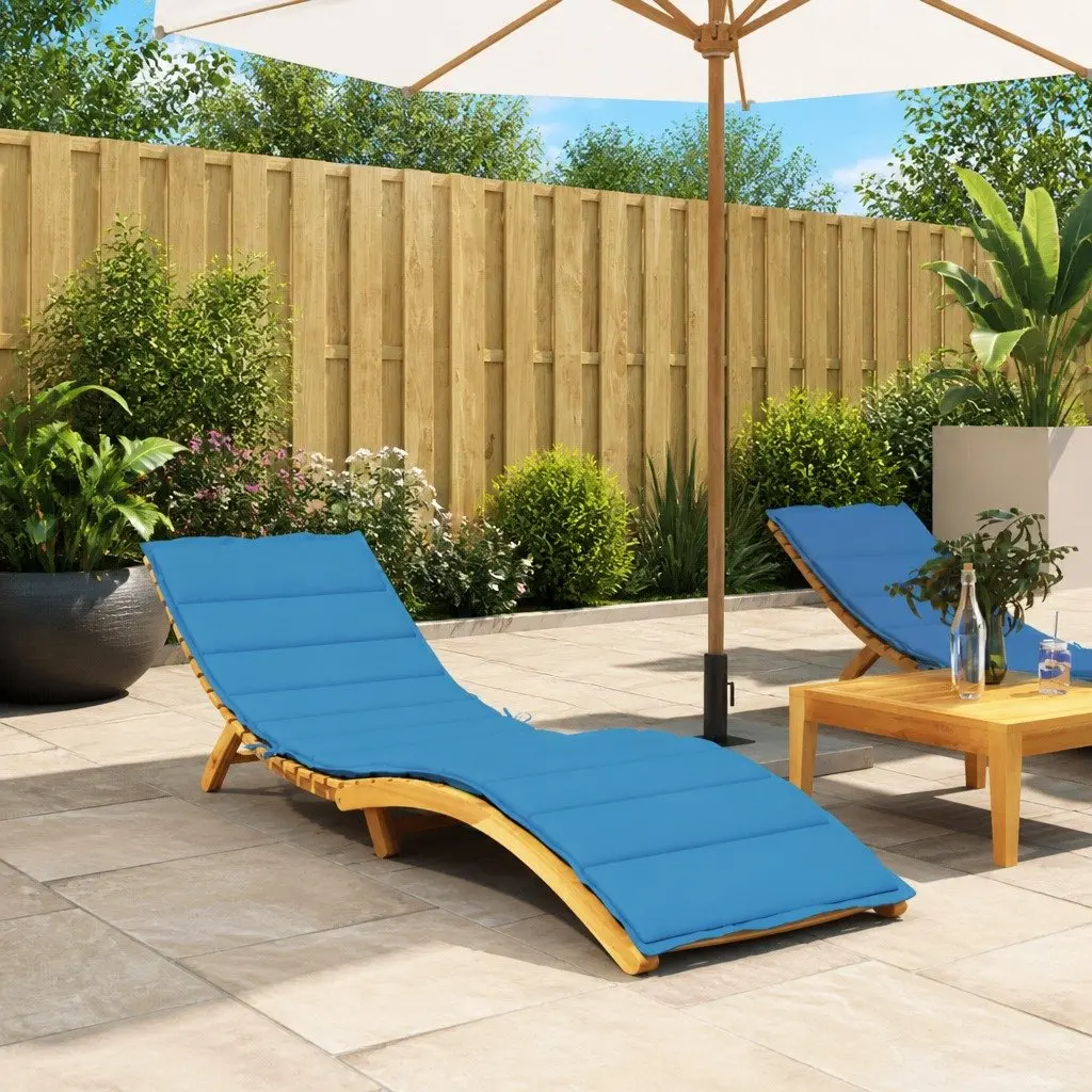 Sun Lounger Cushion Outdoor Garden Patio Chair Pad 200x60x3cm Blue