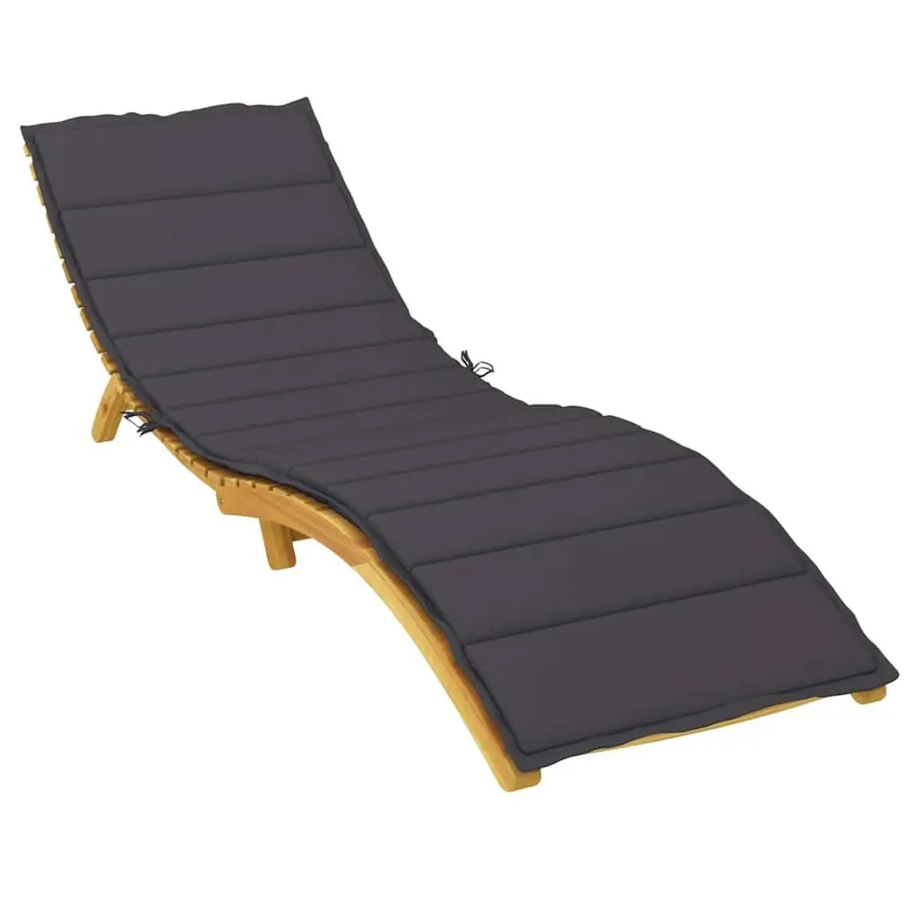 Sun Lounger Cushion Outdoor Garden Patio Chair Pad 200cm x 60cm Black
