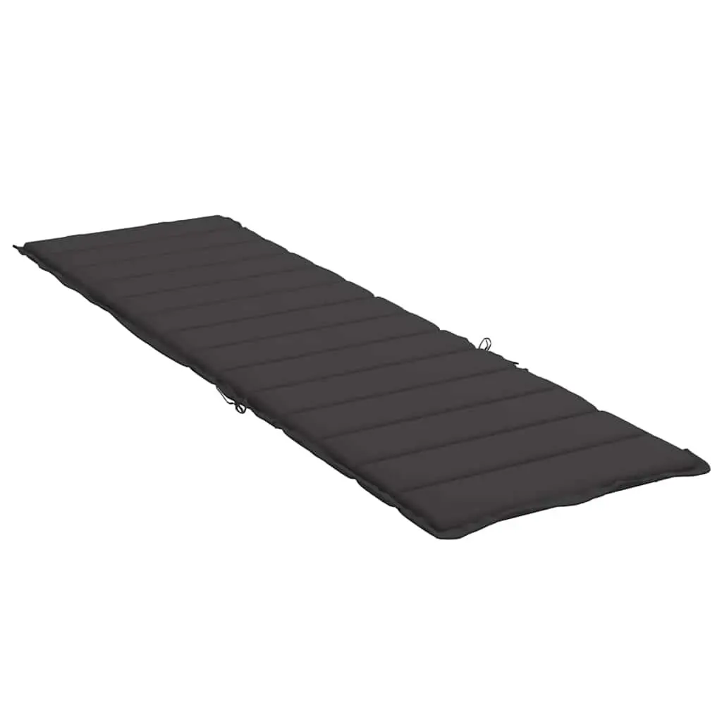 Sun Lounger Cushion Outdoor Garden Patio Chair Pad 200cm x 60cm Black