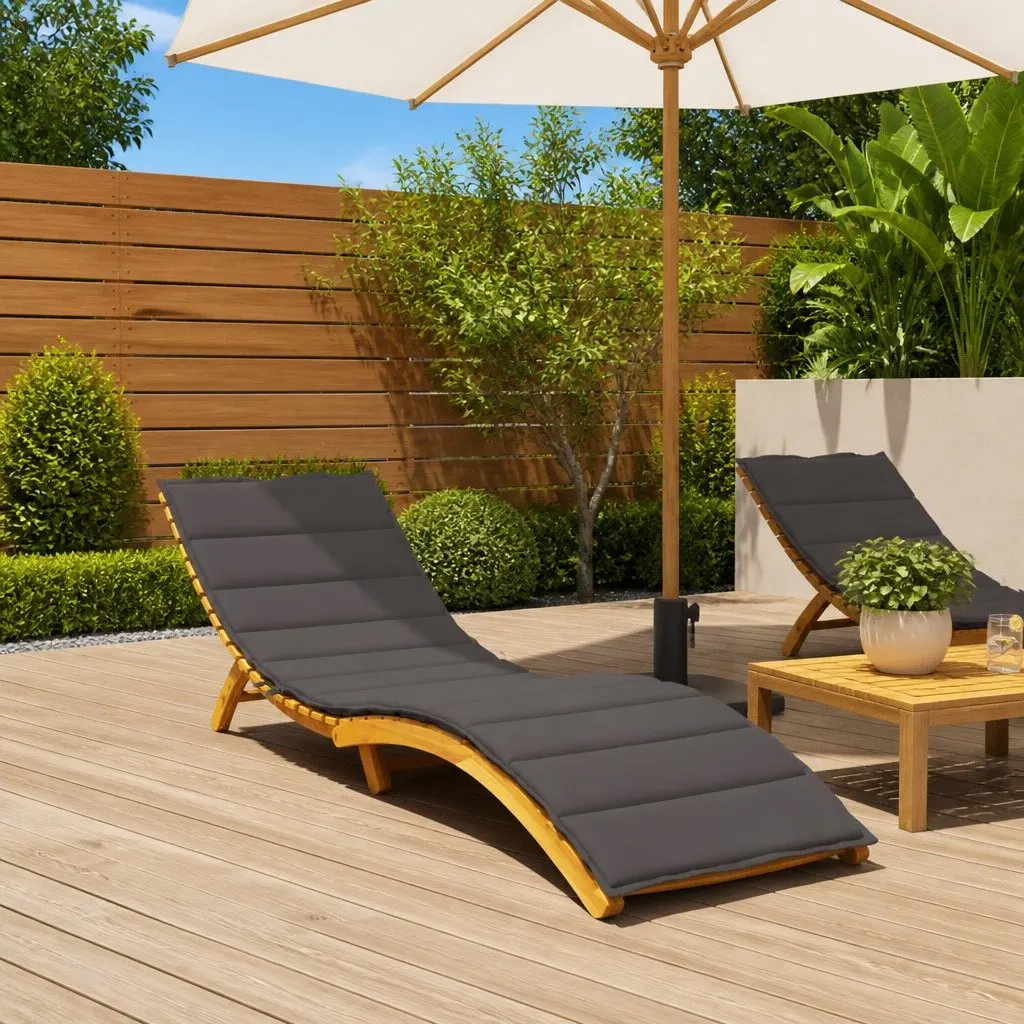 Sun Lounger Cushion Outdoor Garden Pad 200x70x3cm Anthracite Oxford Fabric