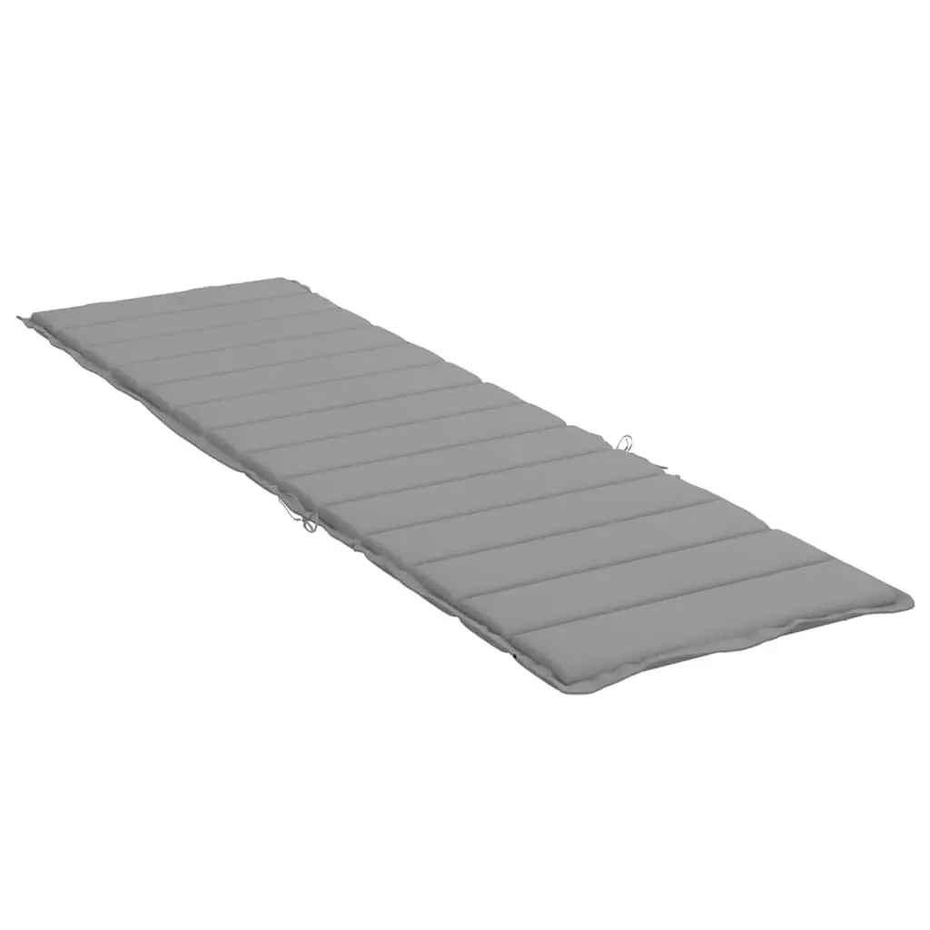 Sun Lounger Cushion Outdoor Garden Patio Chair Pad 200 x 70 cm Grey Water Resistant Oxford