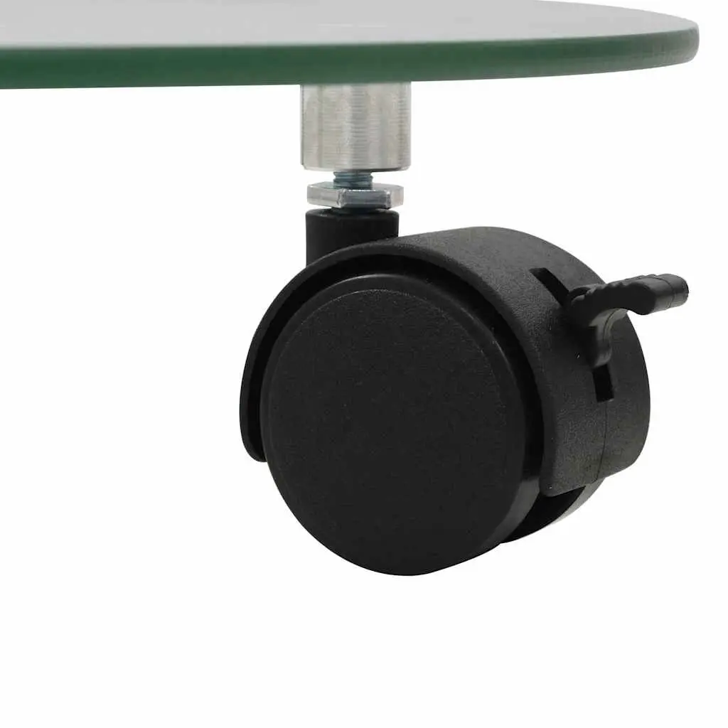 Plant Rollers 4 Pieces 28 cm Round Tempered Glass Rolling Bases Castor Wheels