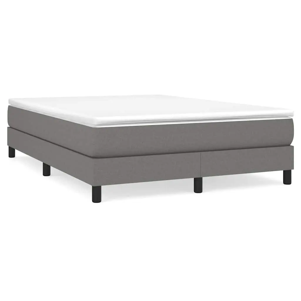 Box Spring Bed Mattress Queen Size 152x203 cm Grey Fabric