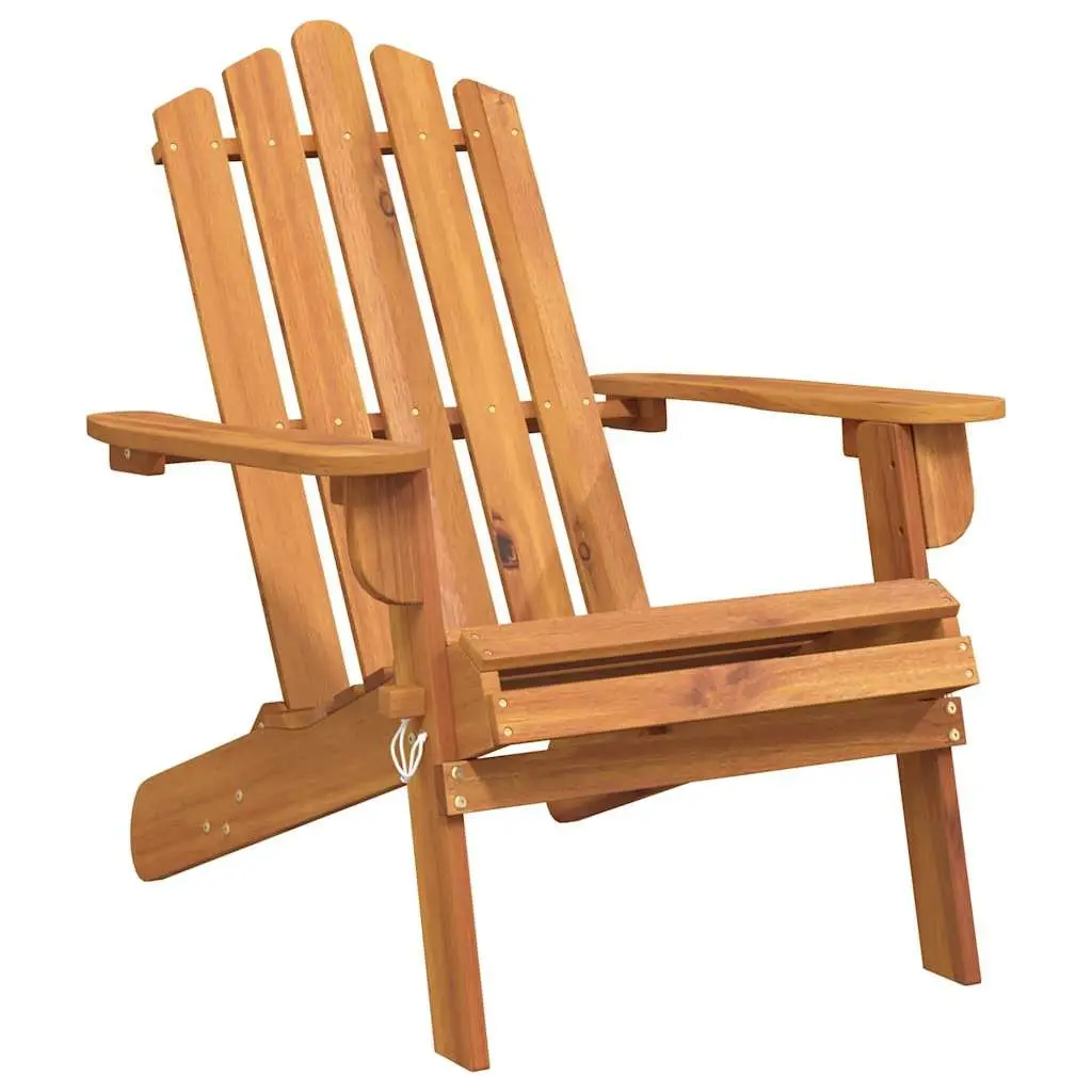 Outdoor Adirondack Chairs 2 pcs Solid Wood Garden Patio Seating Foldable Brown