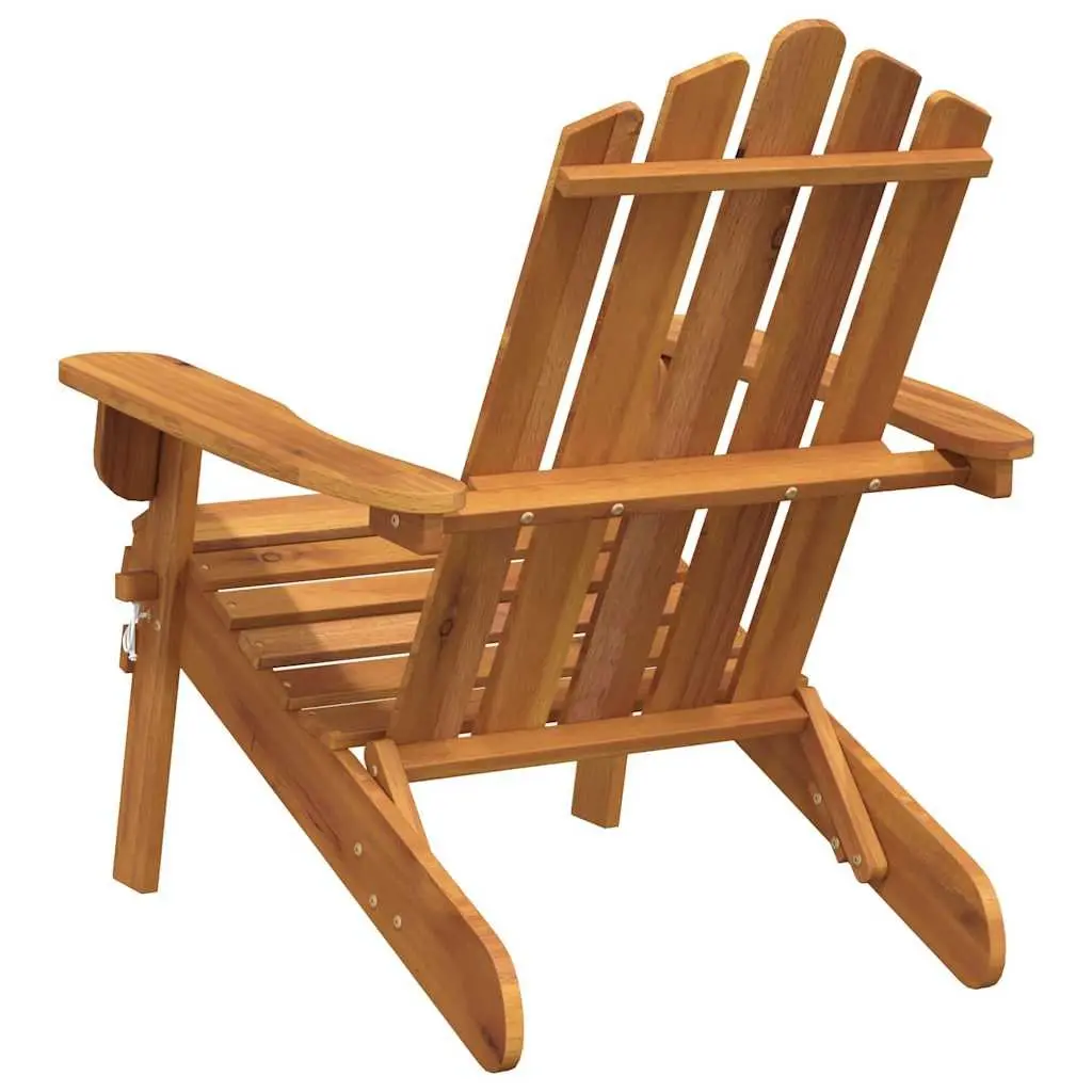 Outdoor Adirondack Chairs 2 pcs Solid Wood Garden Patio Seating Foldable Brown