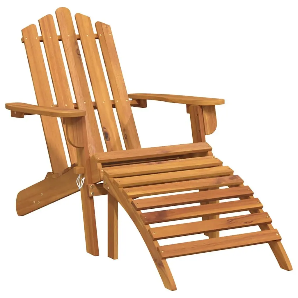 Outdoor Adirondack Chairs with Footrests 2 Pieces Solid Wood Garden Patio