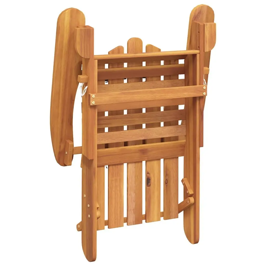 Outdoor Adirondack Chairs with Footrests 2 Pieces Solid Wood Garden Patio