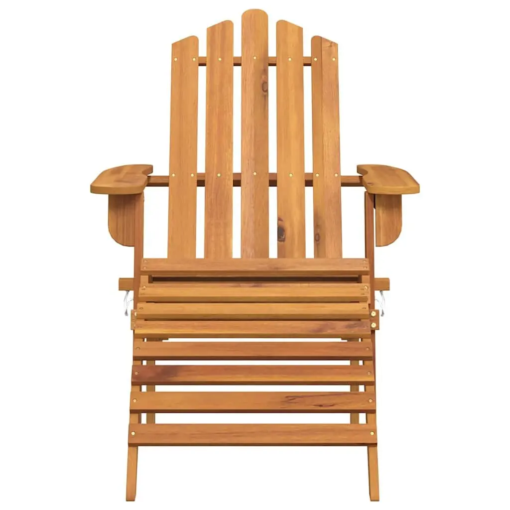Outdoor Adirondack Chairs with Footrests 2 Pieces Solid Wood Garden Patio