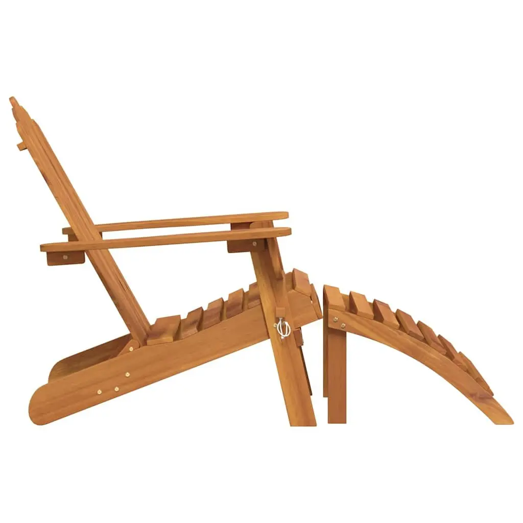 Outdoor Adirondack Chairs with Footrests 2 Pieces Solid Wood Garden Patio