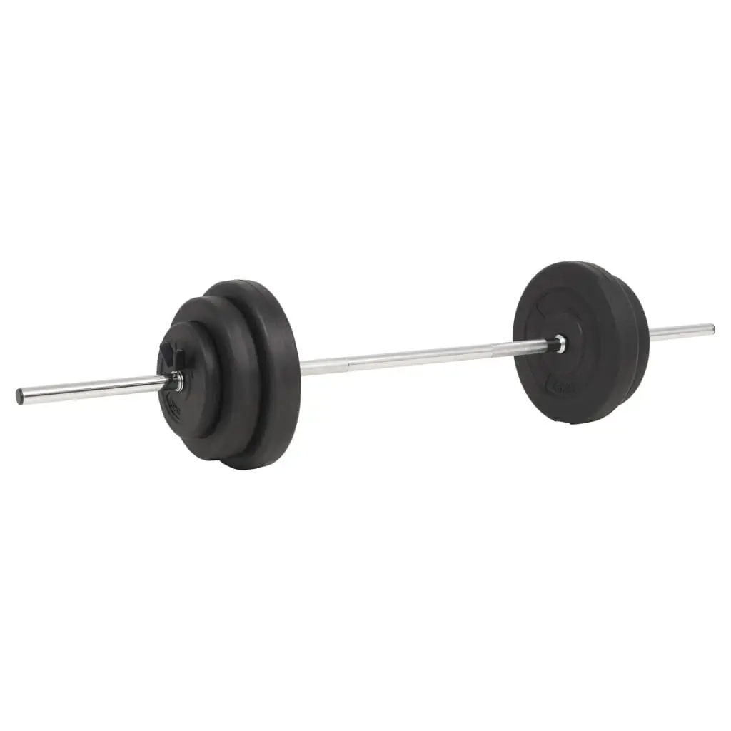 Barbell Set Weight Training 60kg Black Chrome Steel