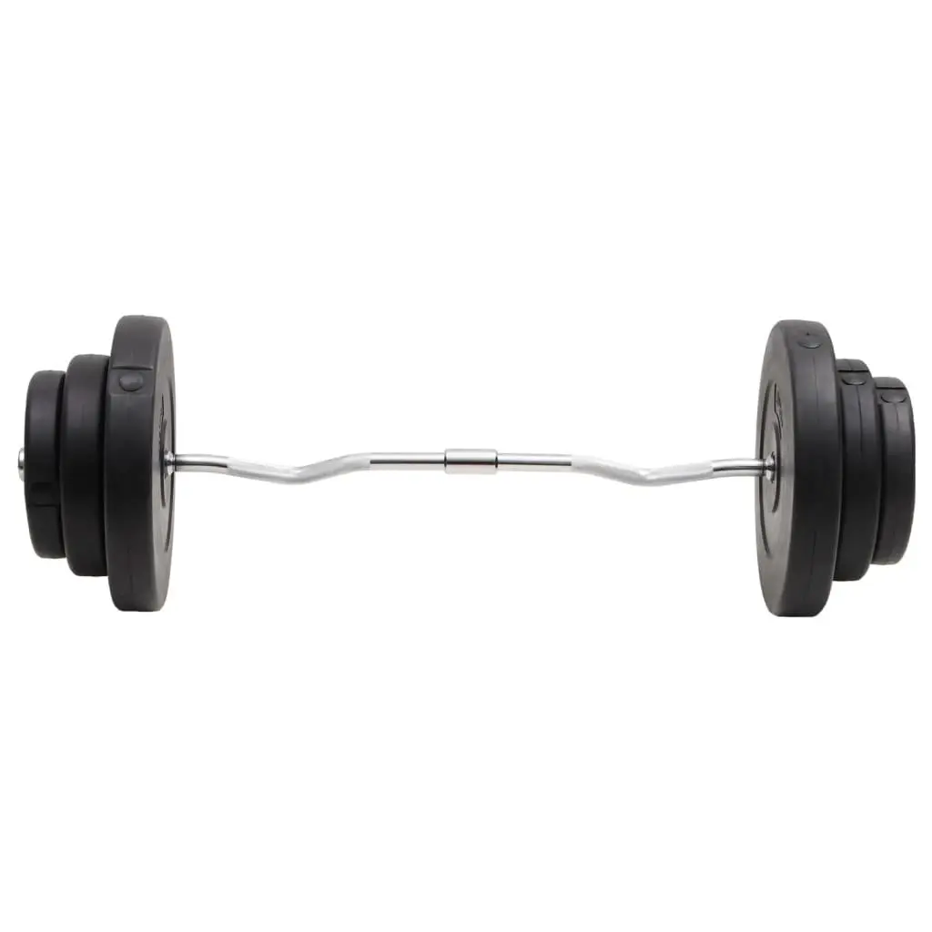 Curl Barbell Set 60kg Strength Training Black Home Gym Exercise